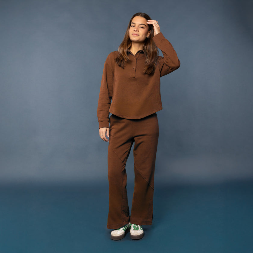 Felpa Polo manica lunga in Cotone