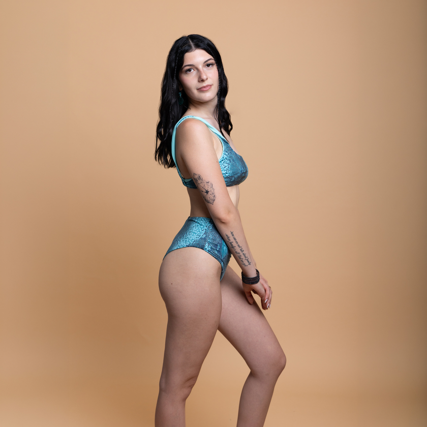 Slip bikini Vita alta con arriccio Fantasia