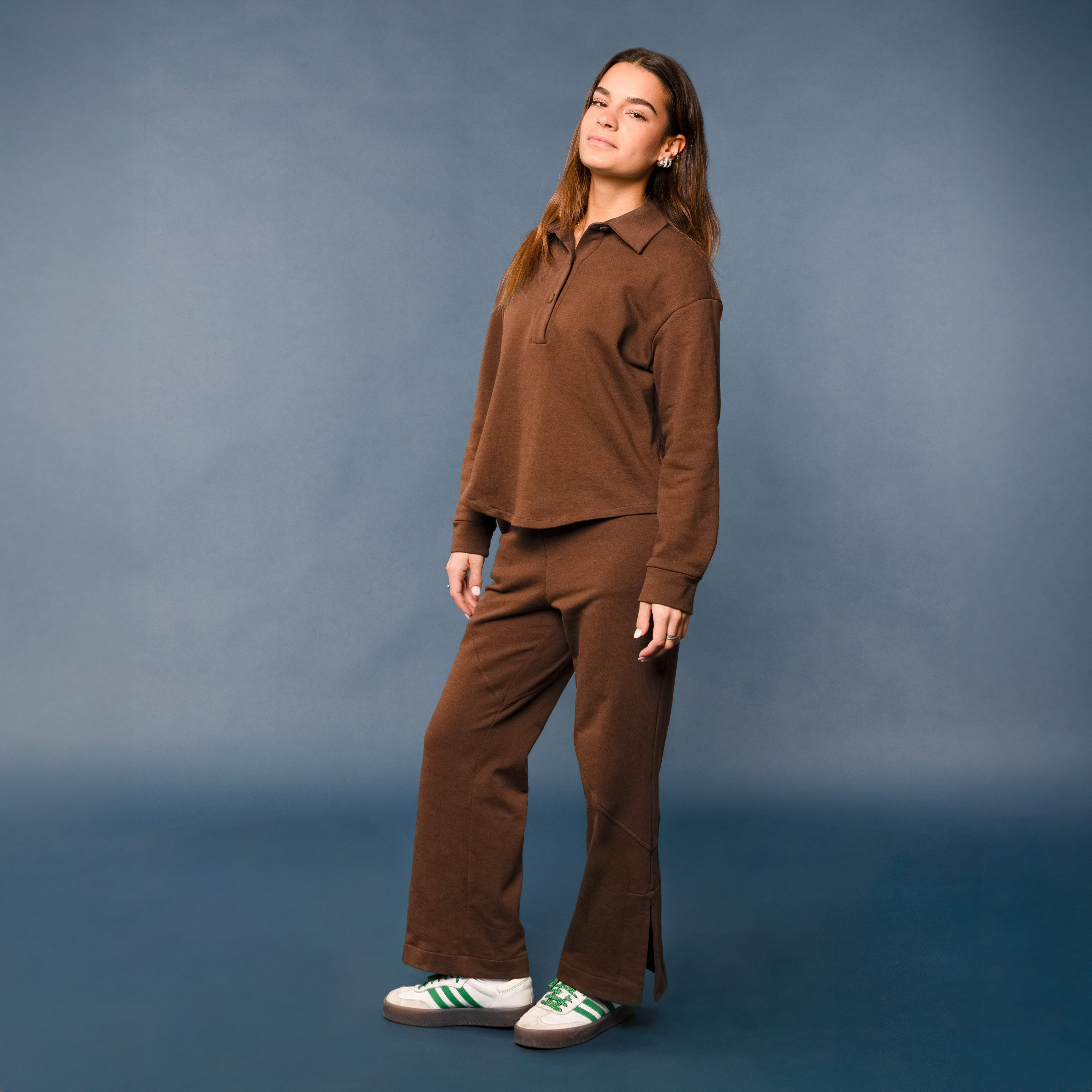 Felpa Polo manica lunga in Cotone