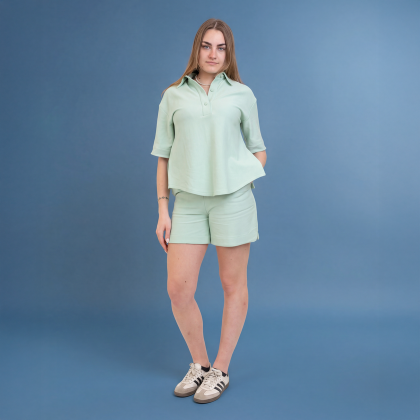 Felpa Polo manica corta in Cotone