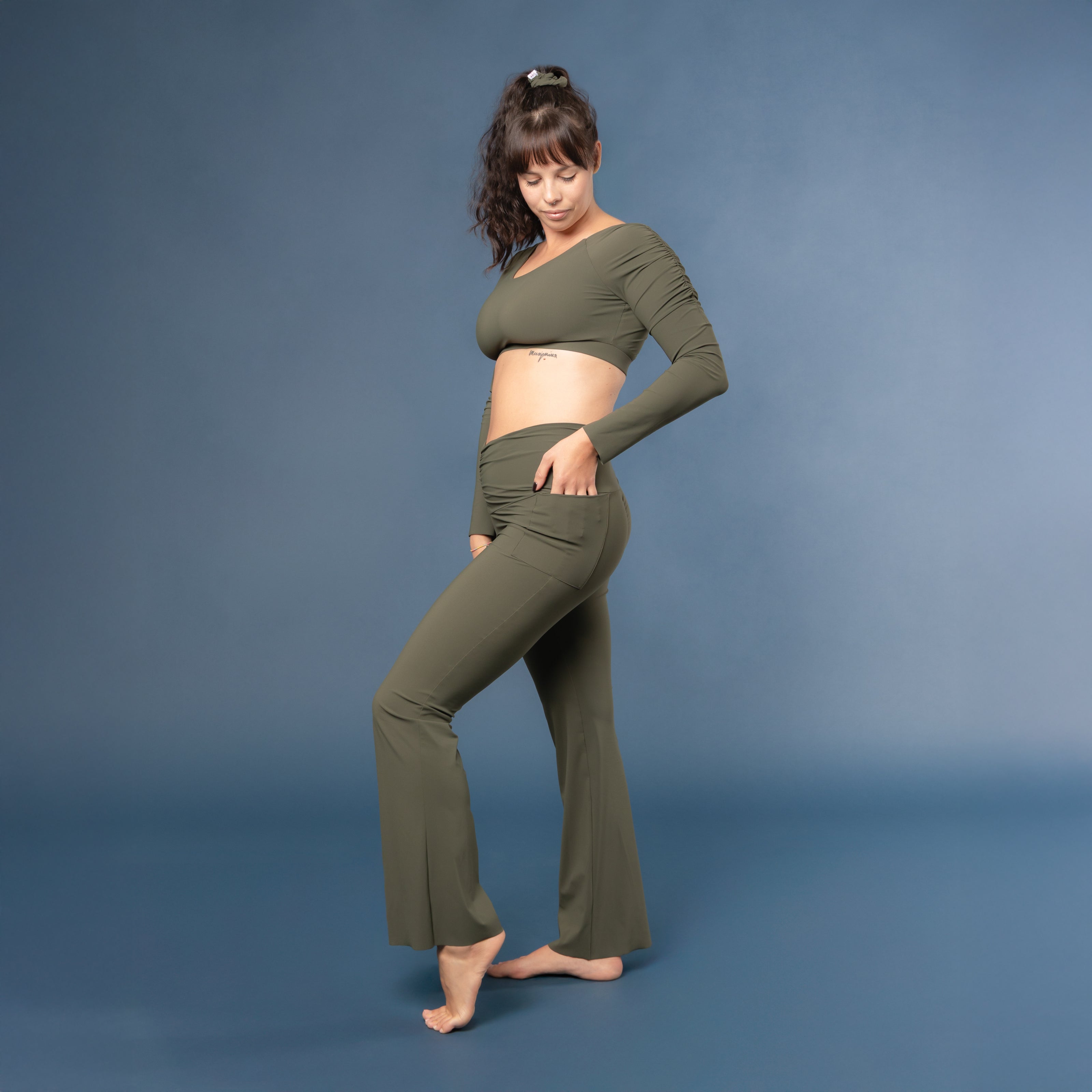 Pantalone Orione con cintura arricciata