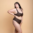 Slip bikini Vita alta con arriccio Tinta unita