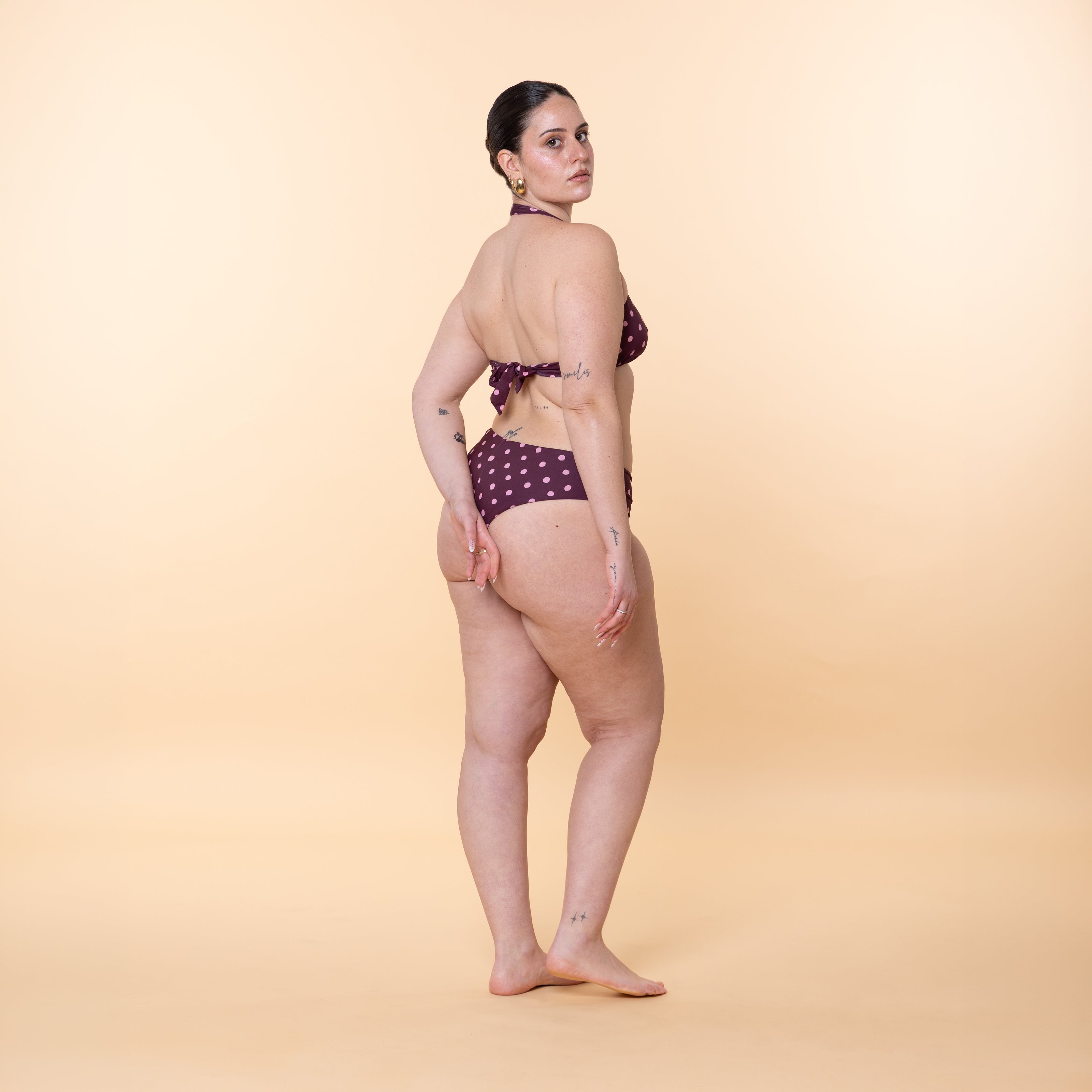 Slip Bikini Vita Midi con Arriccio