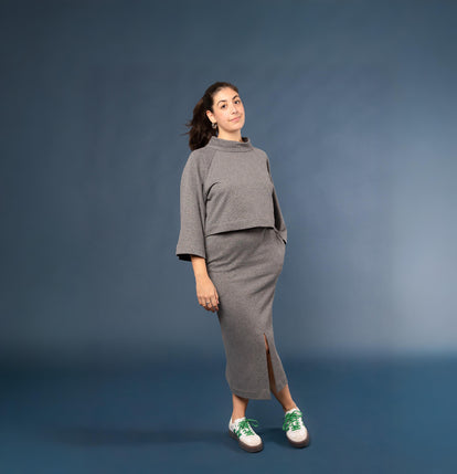 Felpa Kimono con collo a cratere