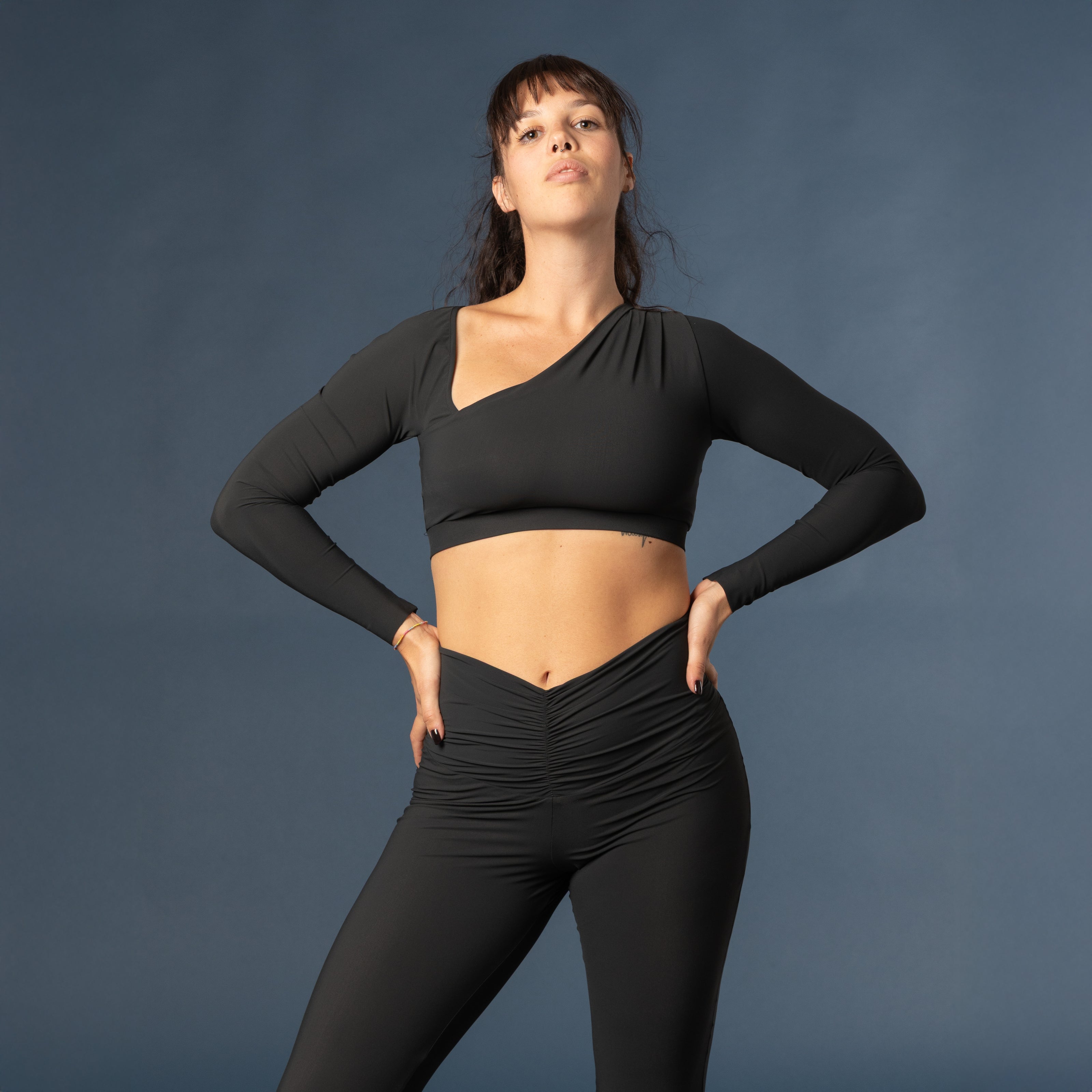 Pantalone Orione con cintura arricciata