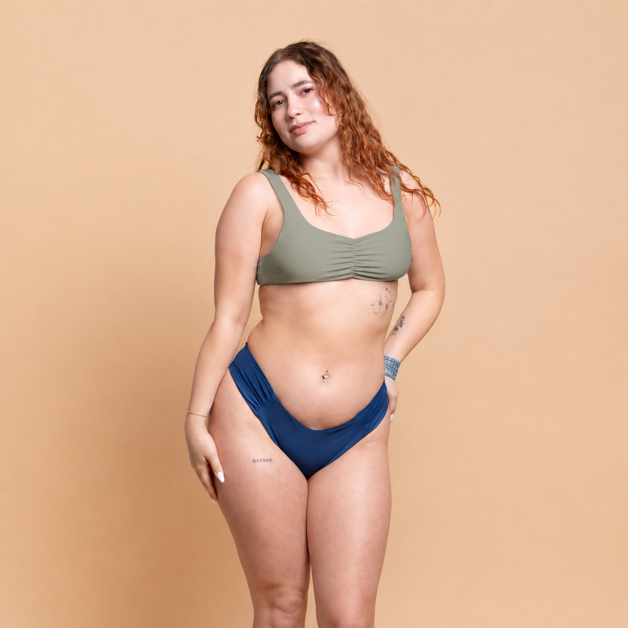 Slip bikini a Conchiglia Tinta unita
