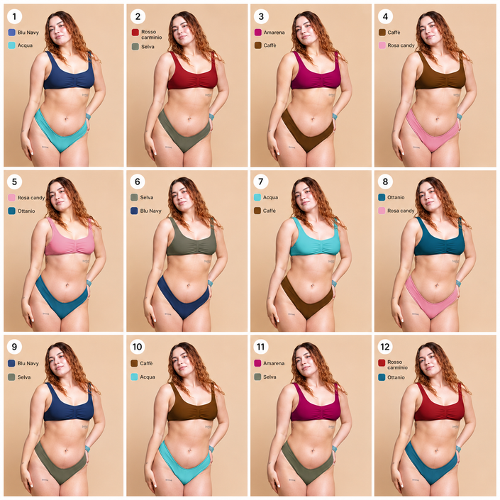 Slip bikini a Conchiglia Tinta unita
