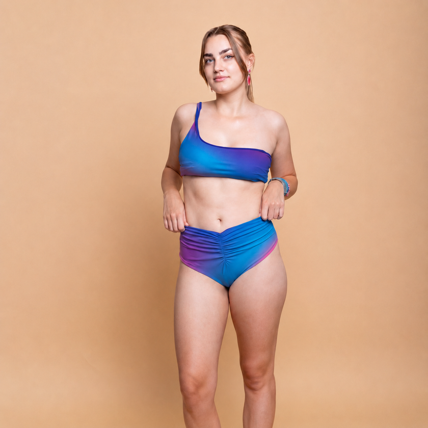 Slip bikini Vita alta con arriccio Fantasia