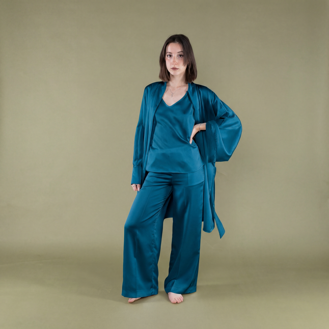 Kimono con cintura in pura seta