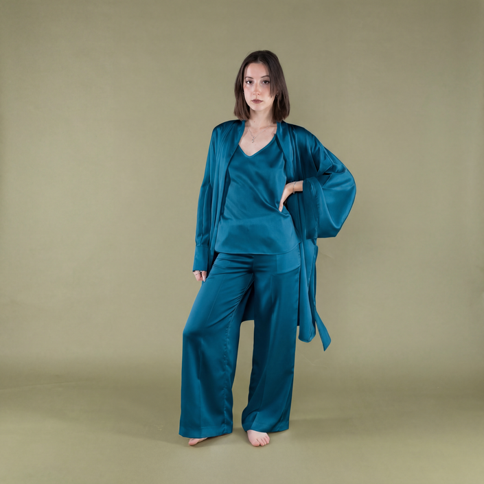 Kimono con cintura in pura seta