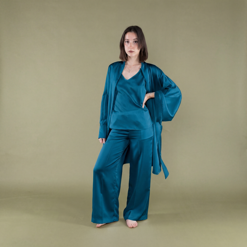 Kimono con cintura in pura seta