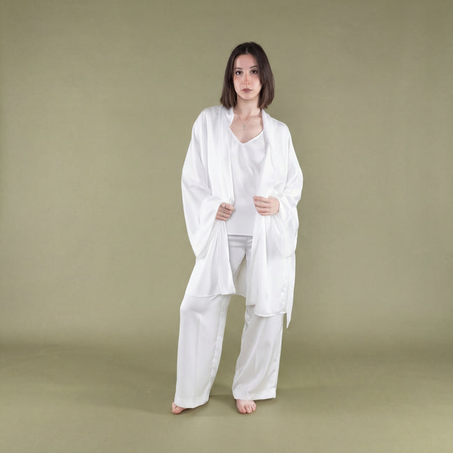 Kimono con cintura in pura seta