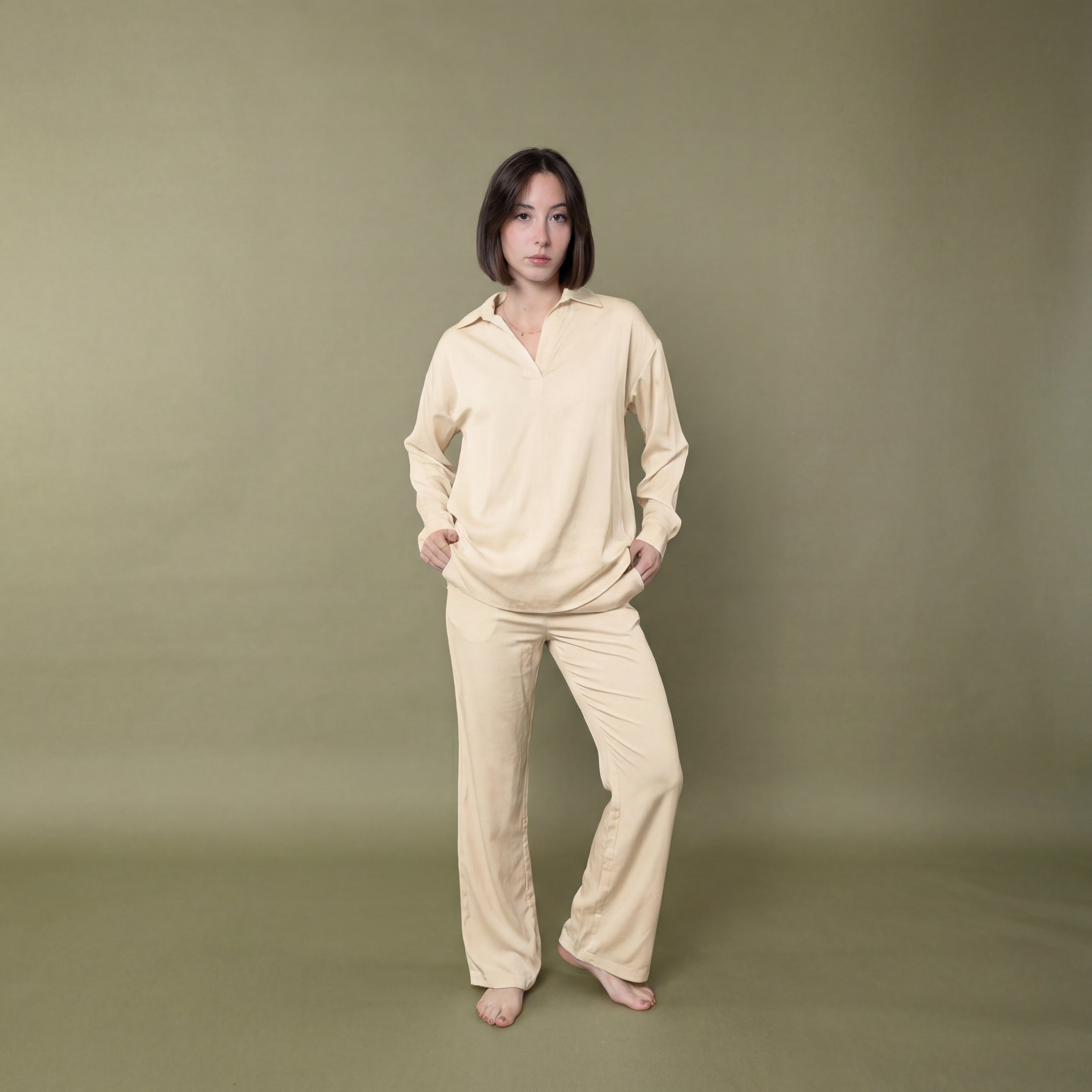 Polo Manica Lunga in Pura Seta