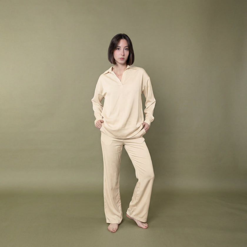 Polo Manica Lunga in Pura Seta