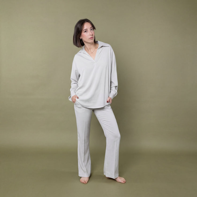 Polo Manica Lunga in Pura Seta