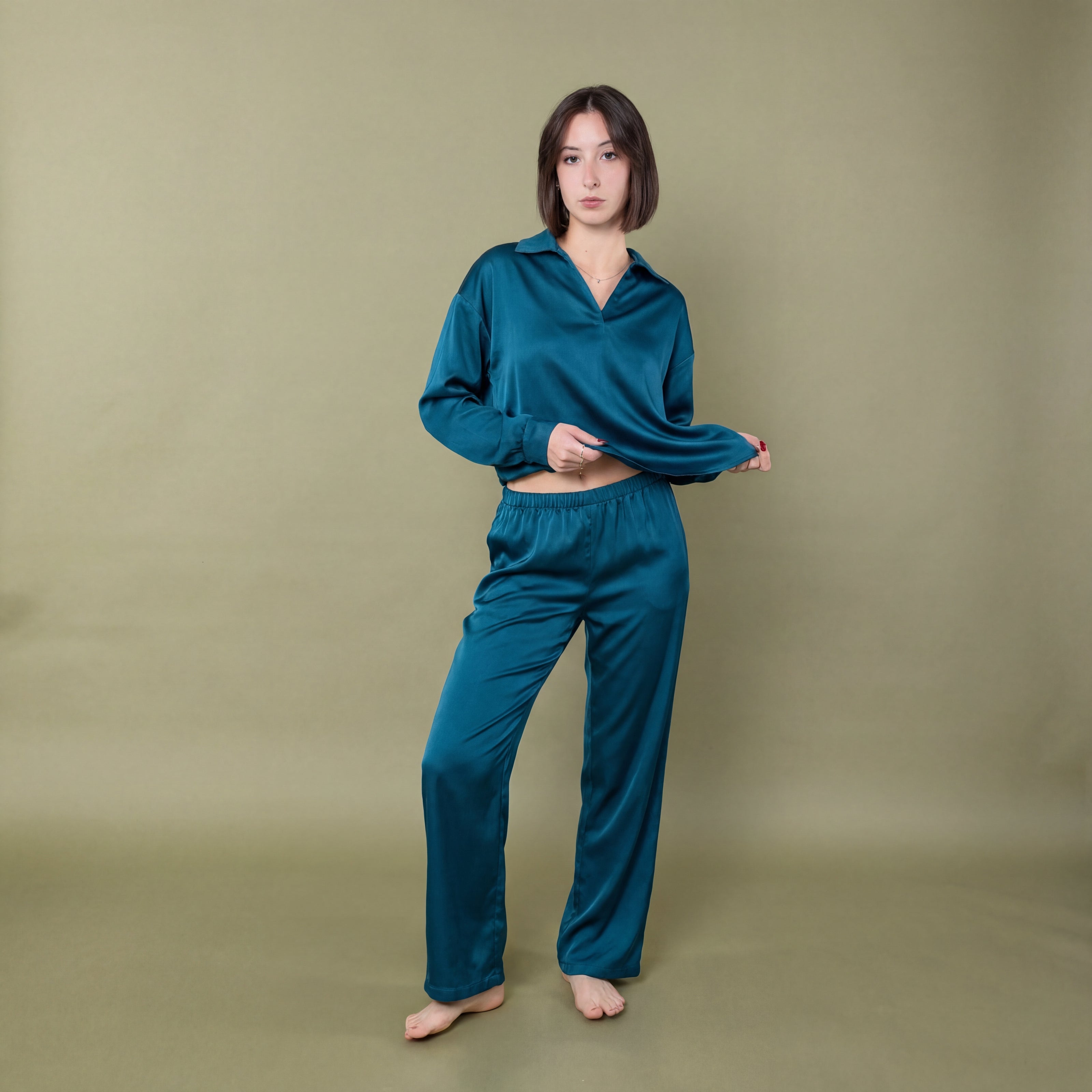 Polo Manica Lunga in Pura Seta