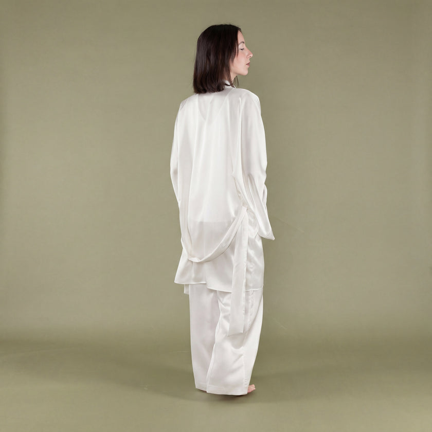 Kimono con cintura in pura seta