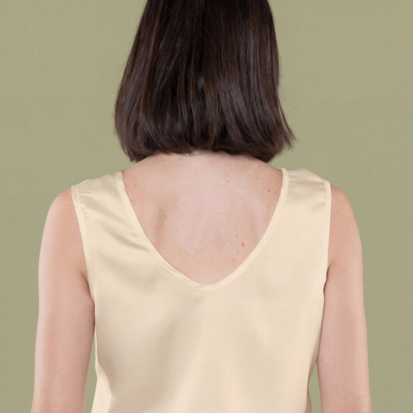 Canotta spalla larga in pura seta