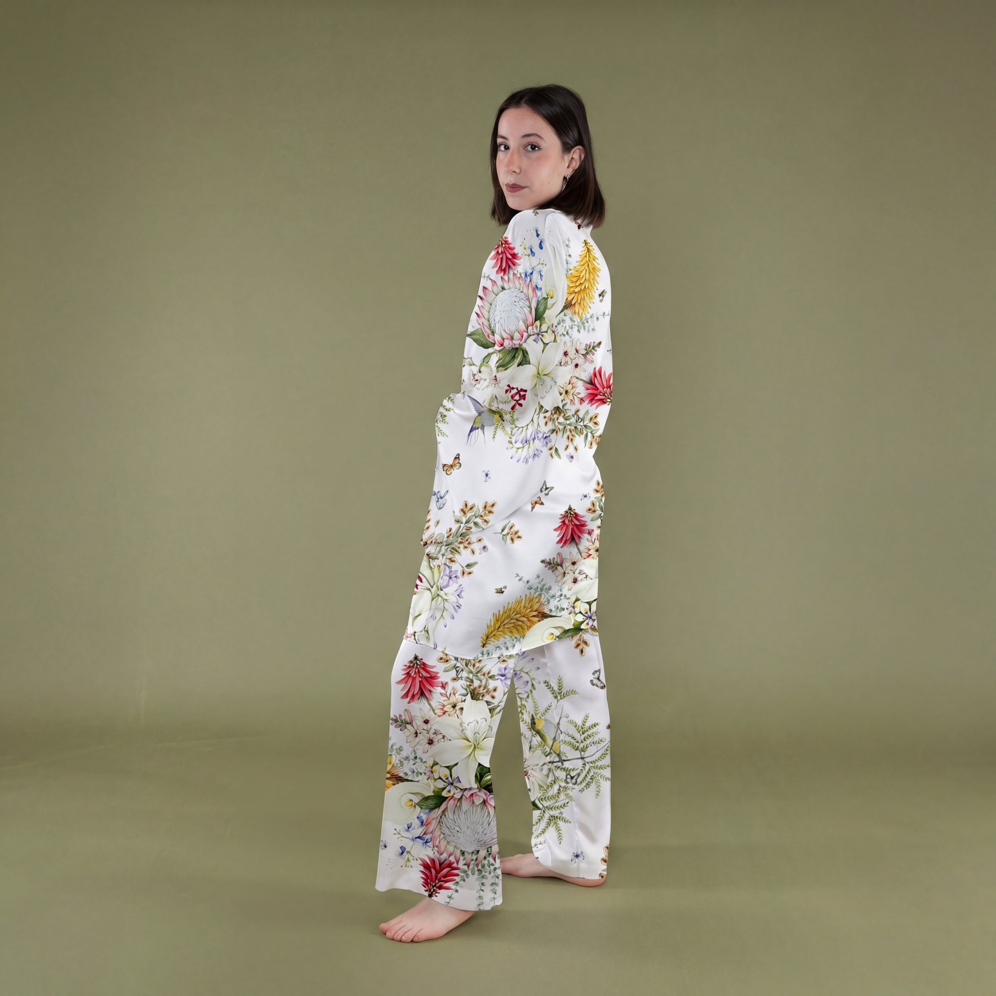 Kimono con cintura in pura seta