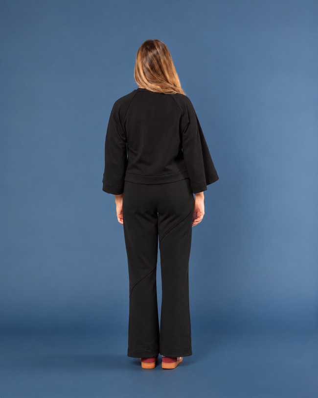 Felpa Kimono con collo a cratere