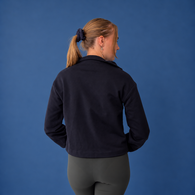 Felpa Polo con zip manica lunga in Cotone