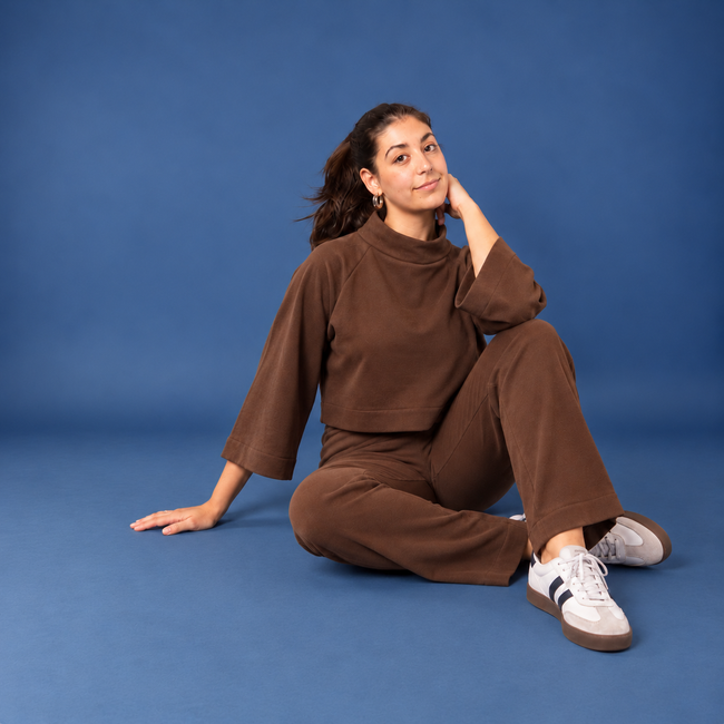Felpa Kimono con collo a cratere