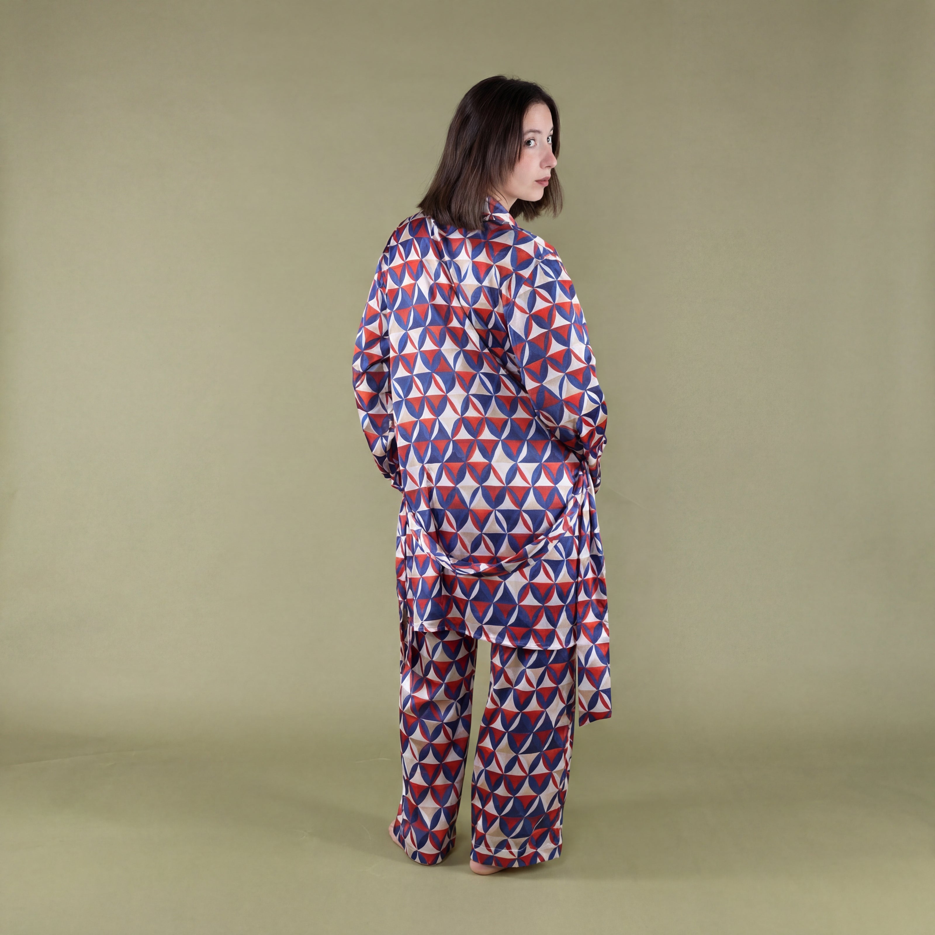 Kimono con cintura in pura seta