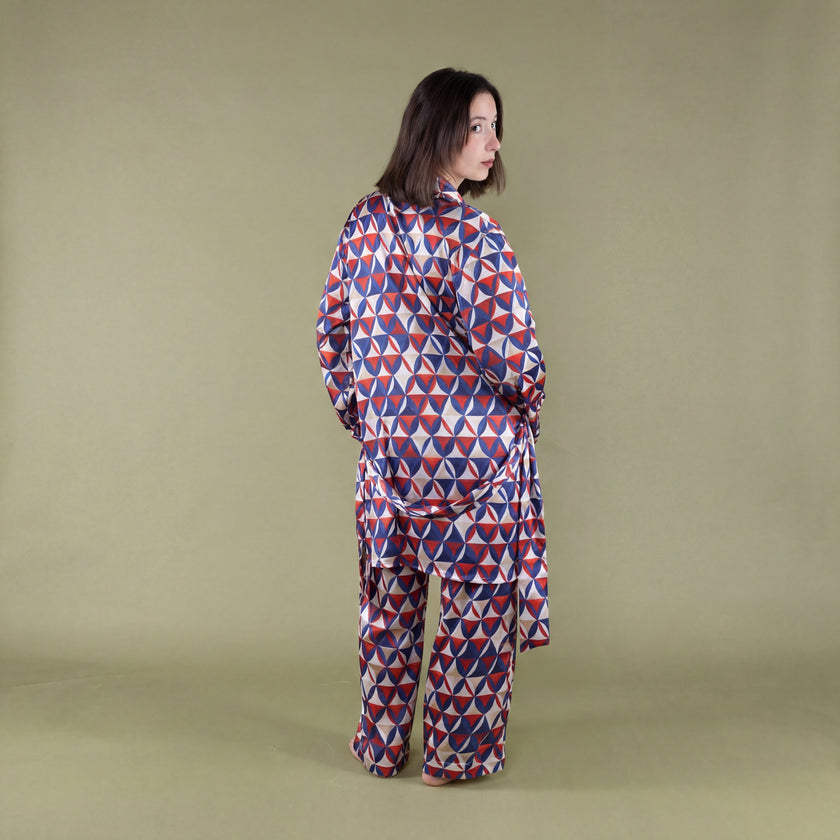 Kimono con cintura in pura seta