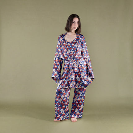 Kimono con cintura in pura seta