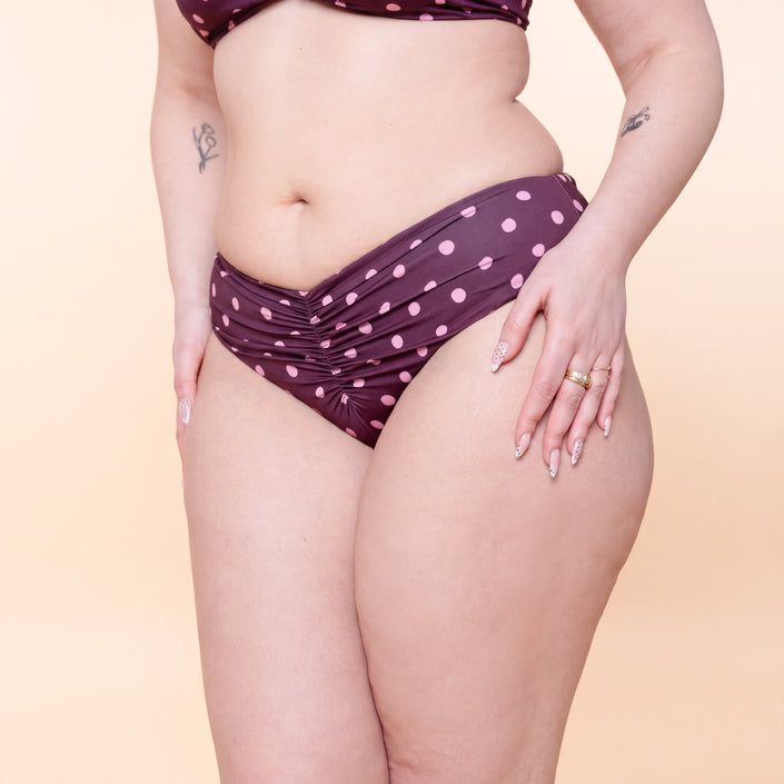 Slip Bikini Vita Midi con Arriccio